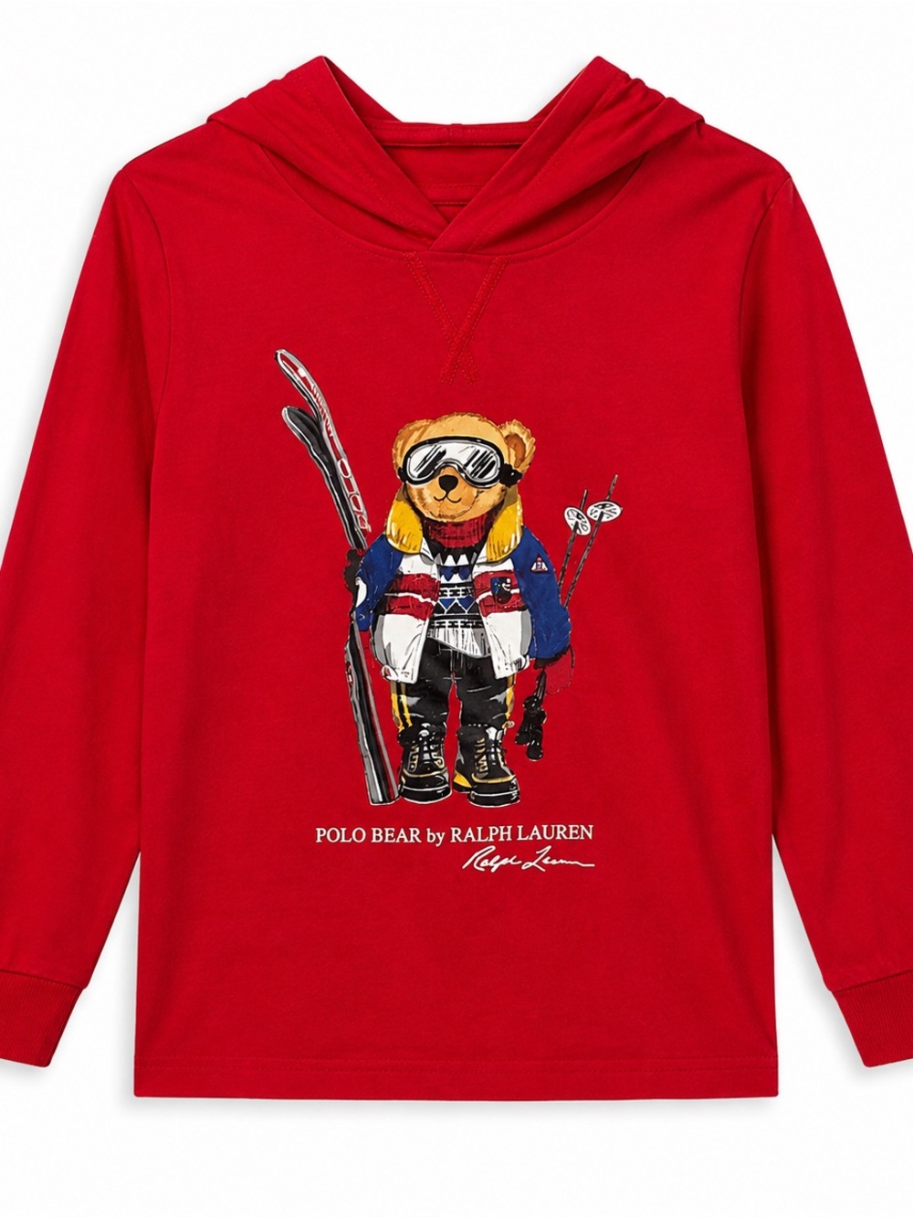 Ralph Lauren Red Polo Bear Ski Hooded Top